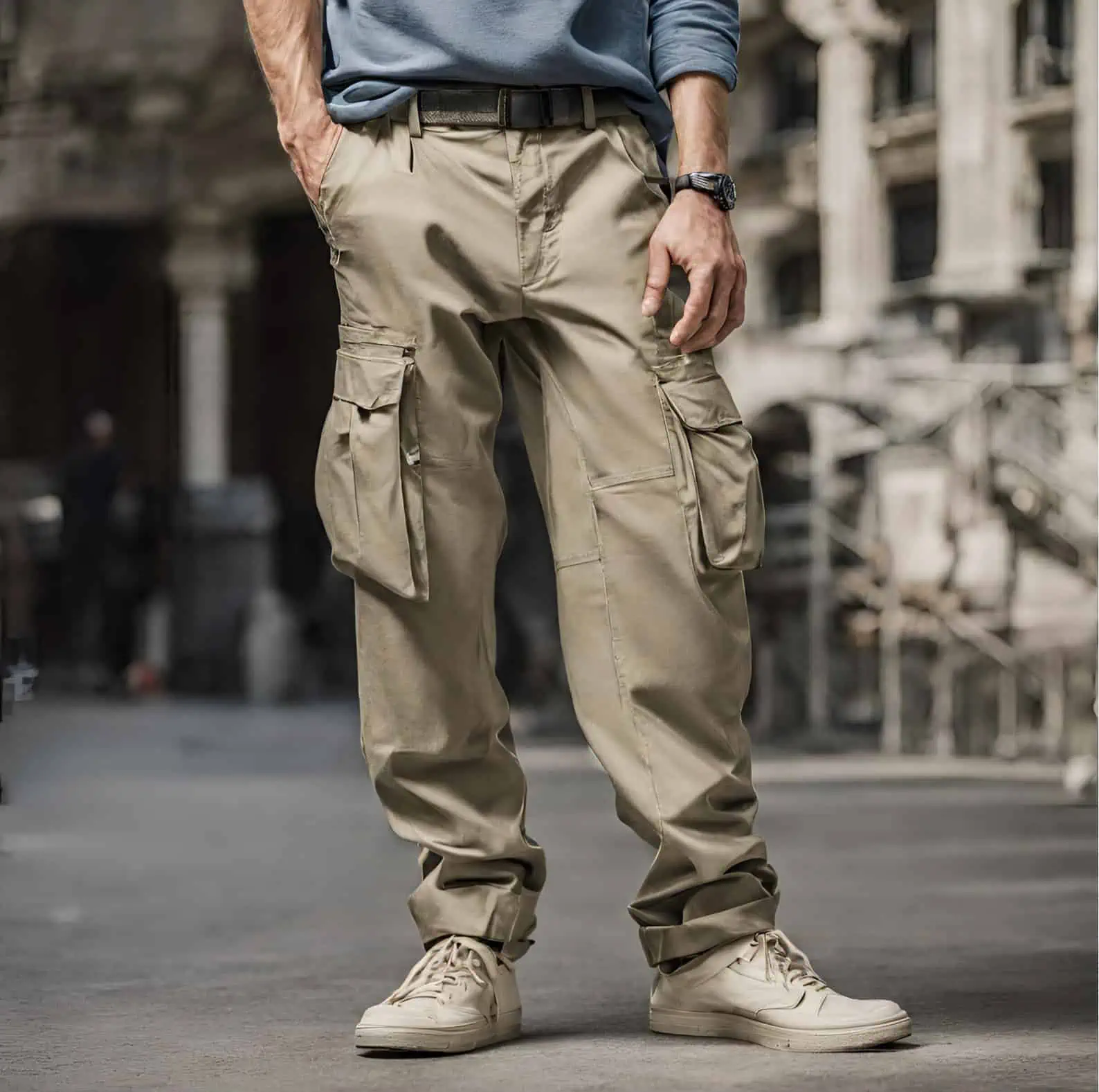 Men’s classic straight pants front view